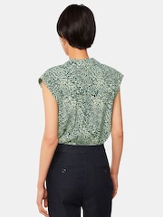 Whistles Green Diagonal Leopard Print Shirt - Image 2 of 4