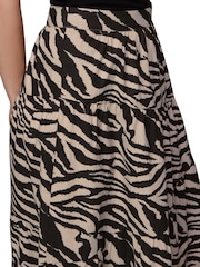 Whistles Natural Mountain Zebra Tiered Skirt - Image 3 of 4