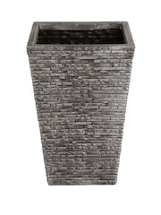 Charles Bentley Grey Pair of Tall Slate Garden Planters - Image 4 of 5