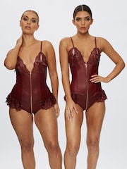 Ann Summers Burgundy Red Tasha Faux Leather Body - Image 1 of 5