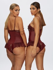 Ann Summers Burgundy Red Tasha Faux Leather Body - Image 2 of 5