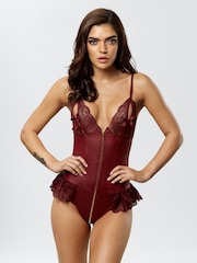 Ann Summers Burgundy Red Tasha Faux Leather Body - Image 3 of 5
