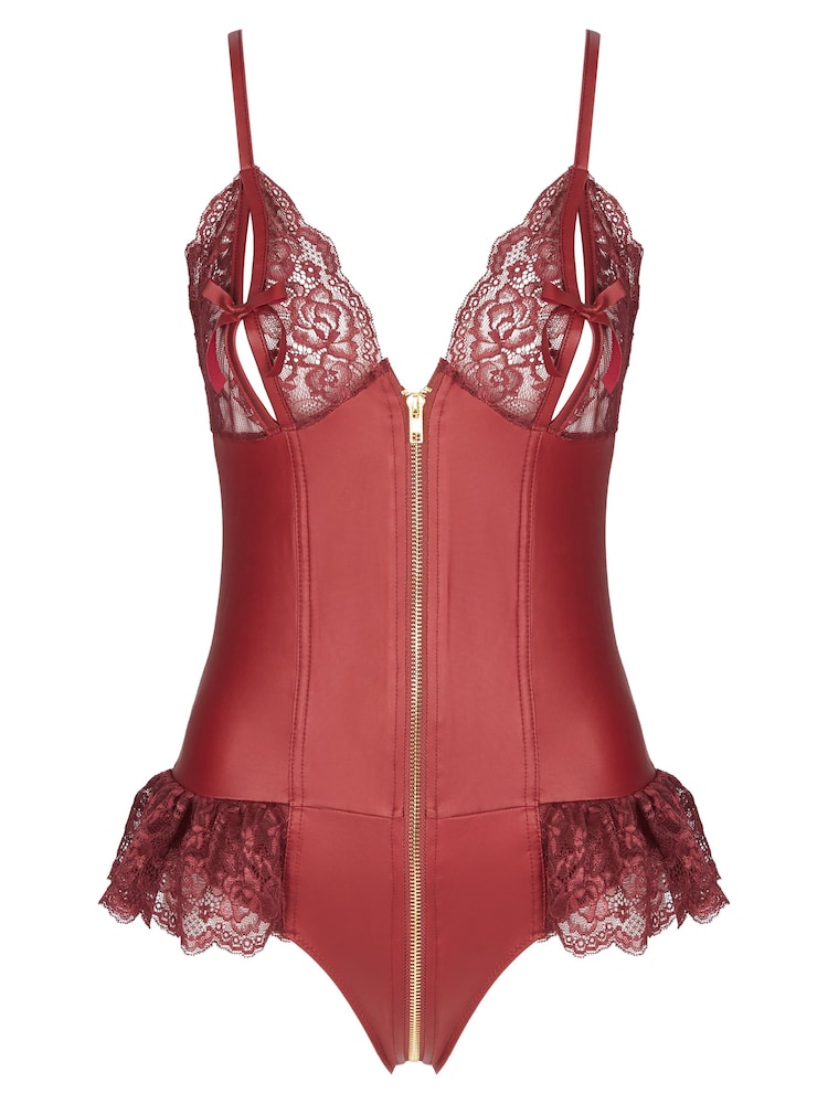 Ann Summers Burgundy Red Tasha Faux Leather Body - Image 5 of 5