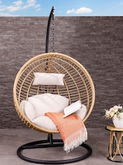 Charles Bentley Natural Garden Hanging Single Egg Chair - Image 1 of 6