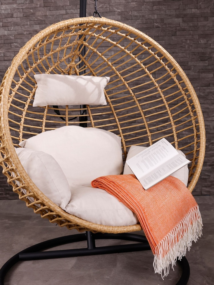 Charles Bentley Natural Garden Hanging Single Egg Chair - Image 2 of 6