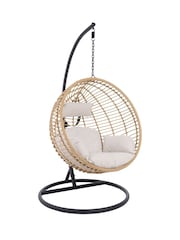 Charles Bentley Natural Garden Hanging Single Egg Chair - Image 4 of 6