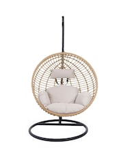 Charles Bentley Natural Garden Hanging Single Egg Chair - Image 5 of 6
