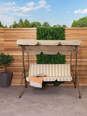 Charles Bentley Beige 2 Seater Garden Swing Seat Hammock - Image 1 of 6