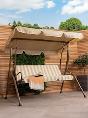 Charles Bentley Beige 2 Seater Garden Swing Seat Hammock - Image 2 of 6