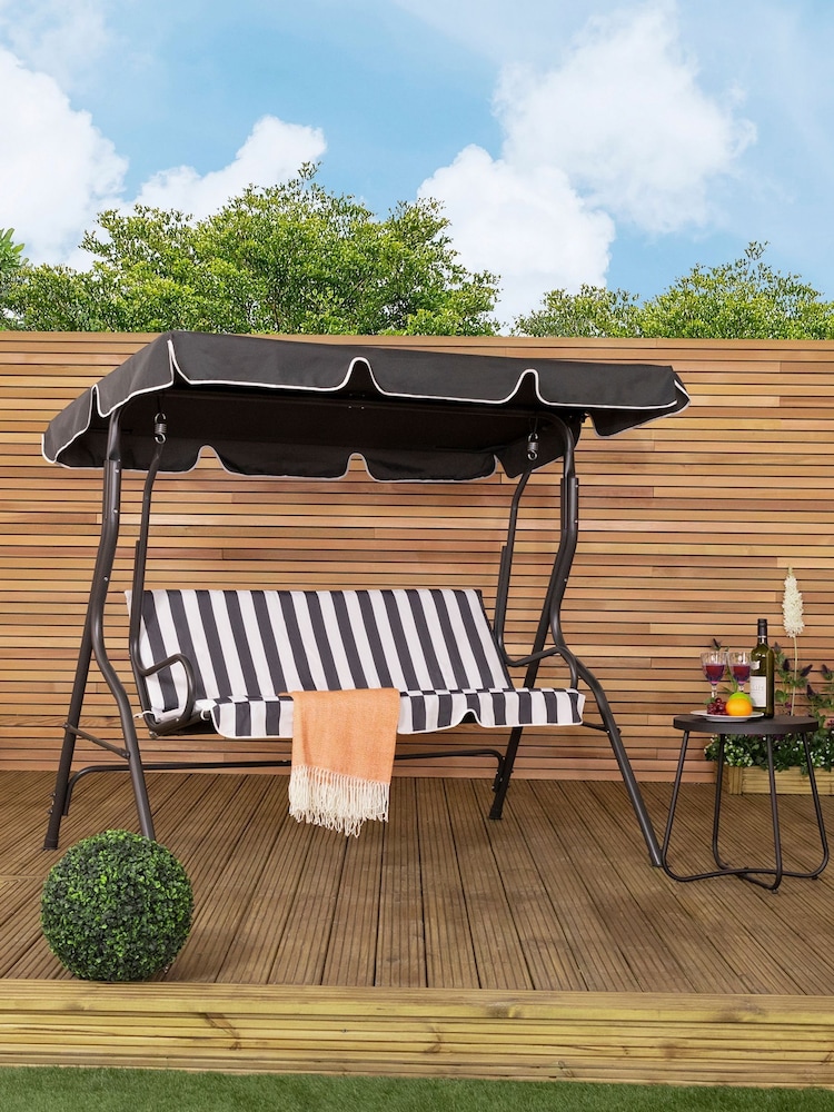 Charles Bentley Grey 2 Seater Garden Swing Seat Hammock - Image 1 of 6 Charles Bentley Grey 2 Seater Garden Swing Seat Hammock - Image 1 of 6