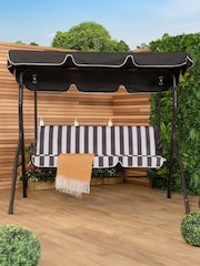 Charles Bentley Grey 2 Seater Garden Swing Seat Hammock - Image 2 of 6