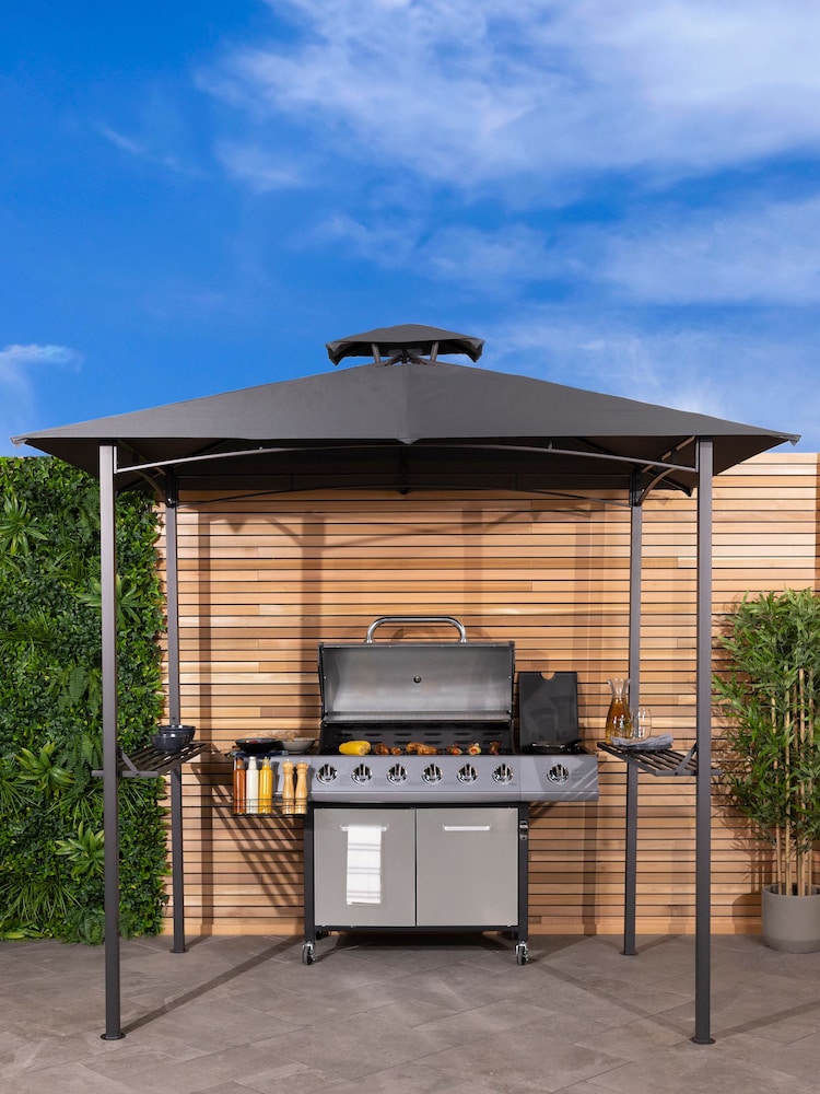 Charles Bentley Grey Garden Steel Gazebo - Image 1 of 5