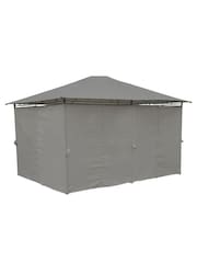 Charles Bentley Grey Garden 3m x 4m Steel Art Gazebo With Side Curtains - Image 1 of 3