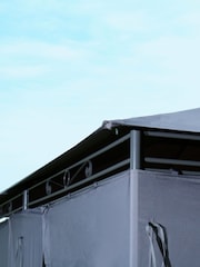 Charles Bentley Grey Garden 3m x 4m Steel Art Gazebo With Side Curtains - Image 4 of 6