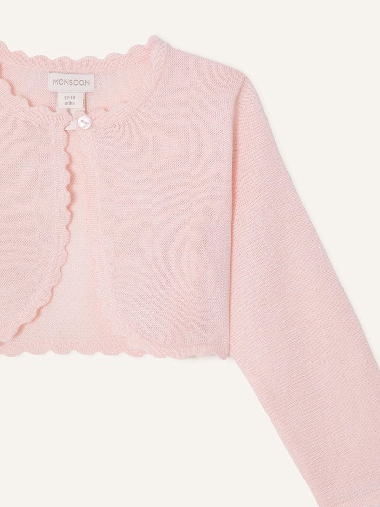 Monsoon Pink Baby Niamh Cardigan - Image 2 of 2 Monsoon Pink Baby Niamh Cardigan - Image 2 of 2