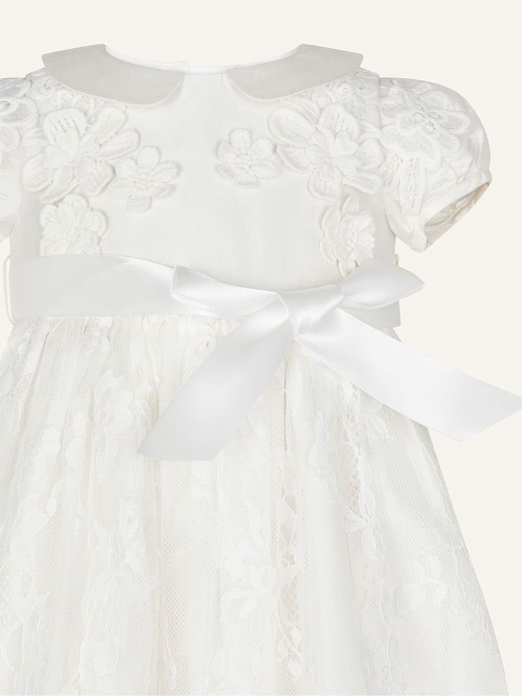 Monsoon Natural Baby Provenza Silk Christening Gown - Image 2 of 3