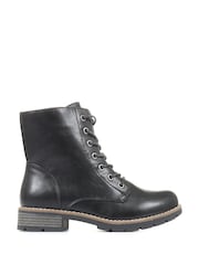 Pavers Black Ladies Lace Up Ankle Boots - Image 1 of 7