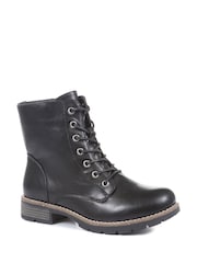 Pavers Black Ladies Lace Up Ankle Boots - Image 2 of 7