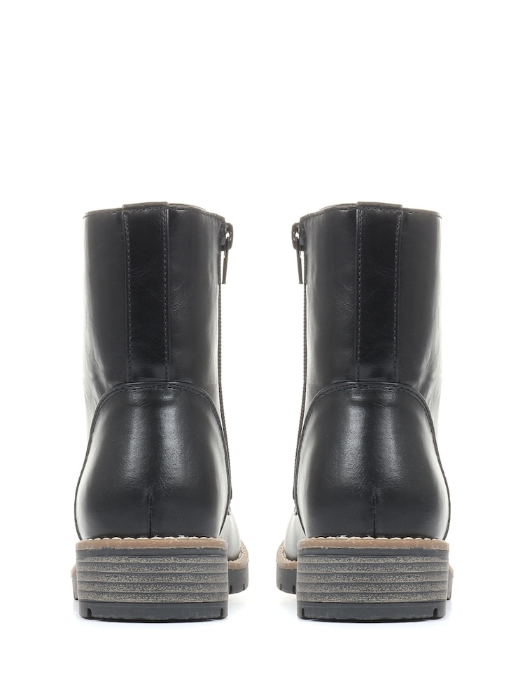 Pavers Black Ladies Lace Up Ankle Boots - Image 5 of 7