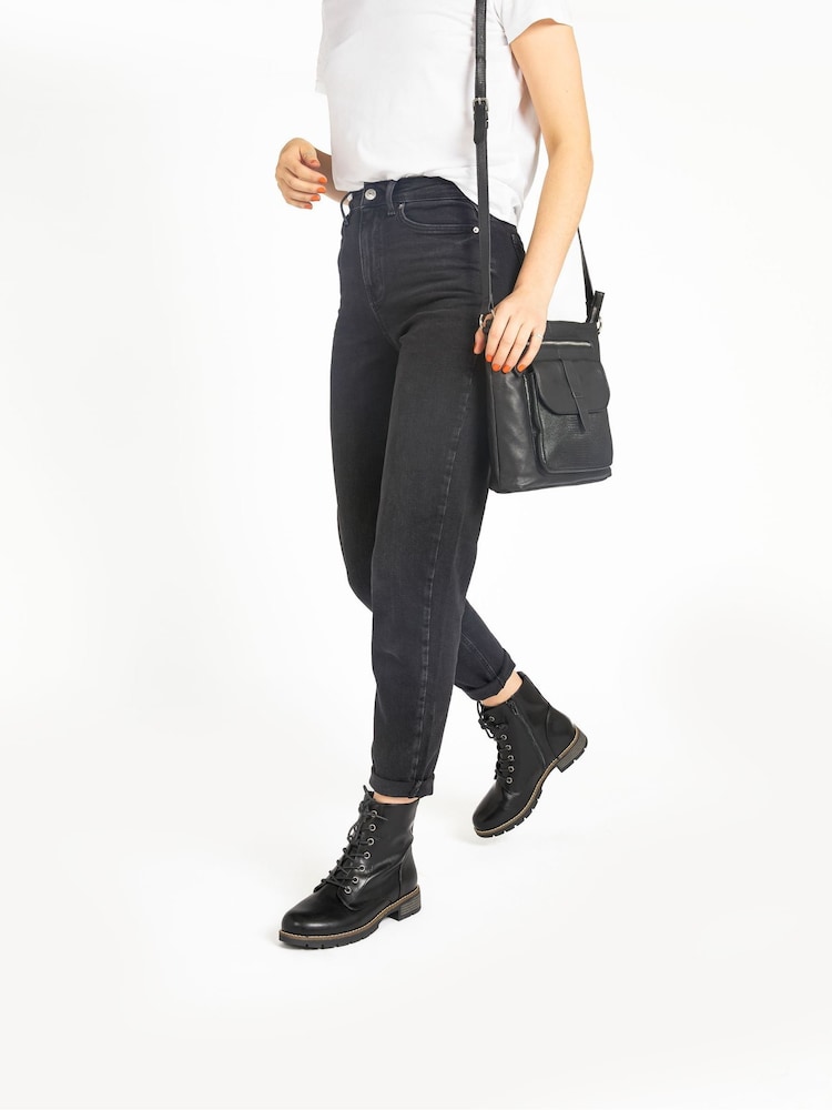 Pavers Black Ladies Lace Up Ankle Boots - Image 6 of 7