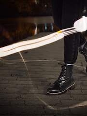 Pavers Black Ladies Lace Up Ankle Boots - Image 7 of 7