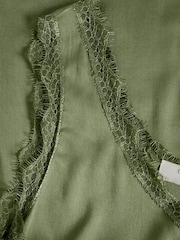 Cream Alena Green V-Neck Stretch Top - Image 7 of 7