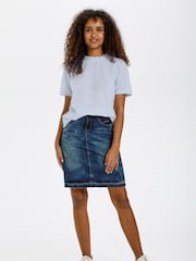 Cream Blue Katinka Short Sleeve 100% Cotton Blouse - Image 1 of 7