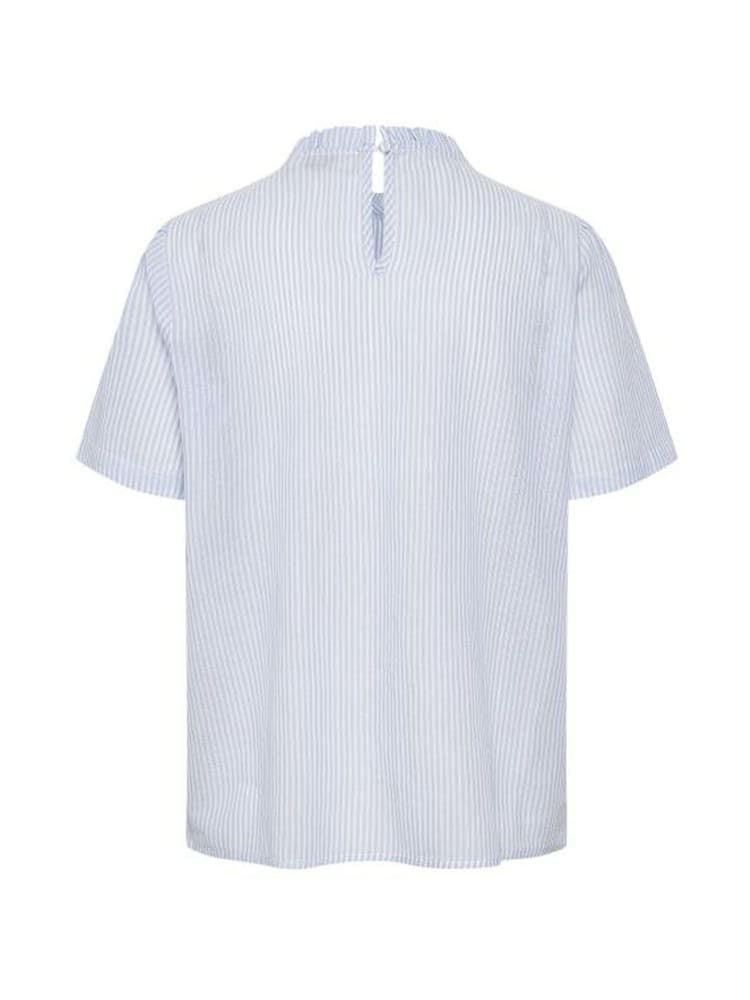 Cream Blue Katinka Short Sleeve 100% Cotton Blouse - Image 7 of 7