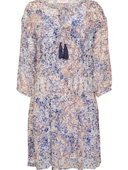 Cream Leona Multi 3/4 Sleeve A-Line Dress - Image 5 of 6
