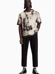 AllSaints Natural 100% Cotton Aran Short Sleeve Crew Top - Image 2 of 5
