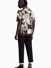 AllSaints Natural 100% Cotton Aran Short Sleeve Crew Top - Image 3 of 5