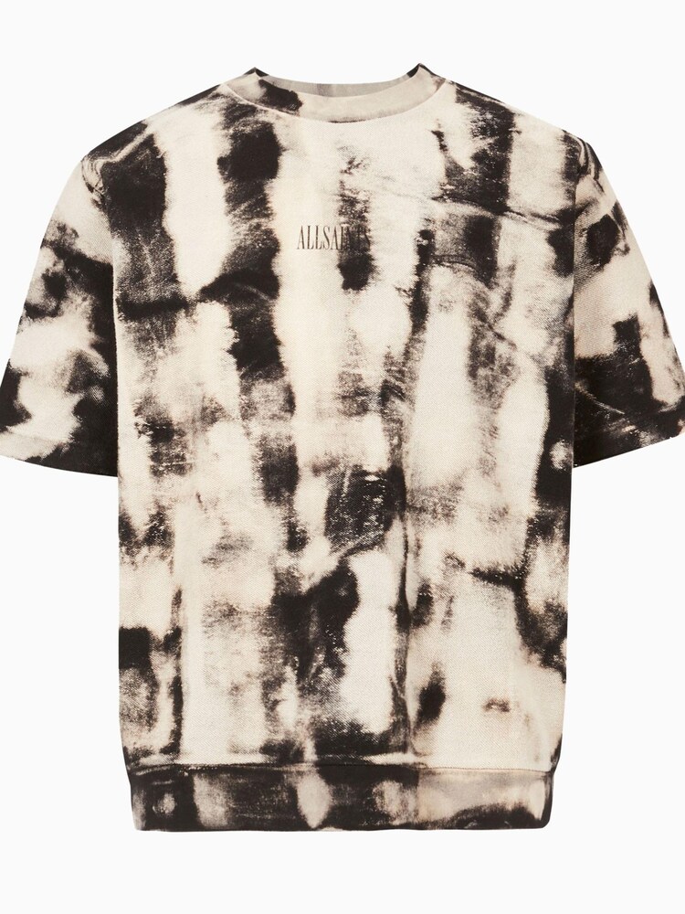 AllSaints Natural 100% Cotton Aran Short Sleeve Crew Top - Image 5 of 5