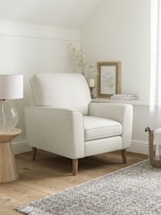 Tweedy Plain Light Natural, Ash Effect Leg Stamford Armchair - Image 2 of 9