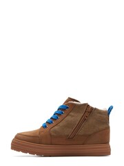 Clarks Brown Leather G Fit Hiking Boots With Lace & Zip Fastening - Image 2 of 7