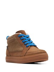 Clarks Brown Leather G Fit Hiking Boots With Lace & Zip Fastening - Image 3 of 7