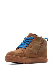Clarks Brown Leather G Fit Hiking Boots With Lace & Zip Fastening - Image 4 of 7