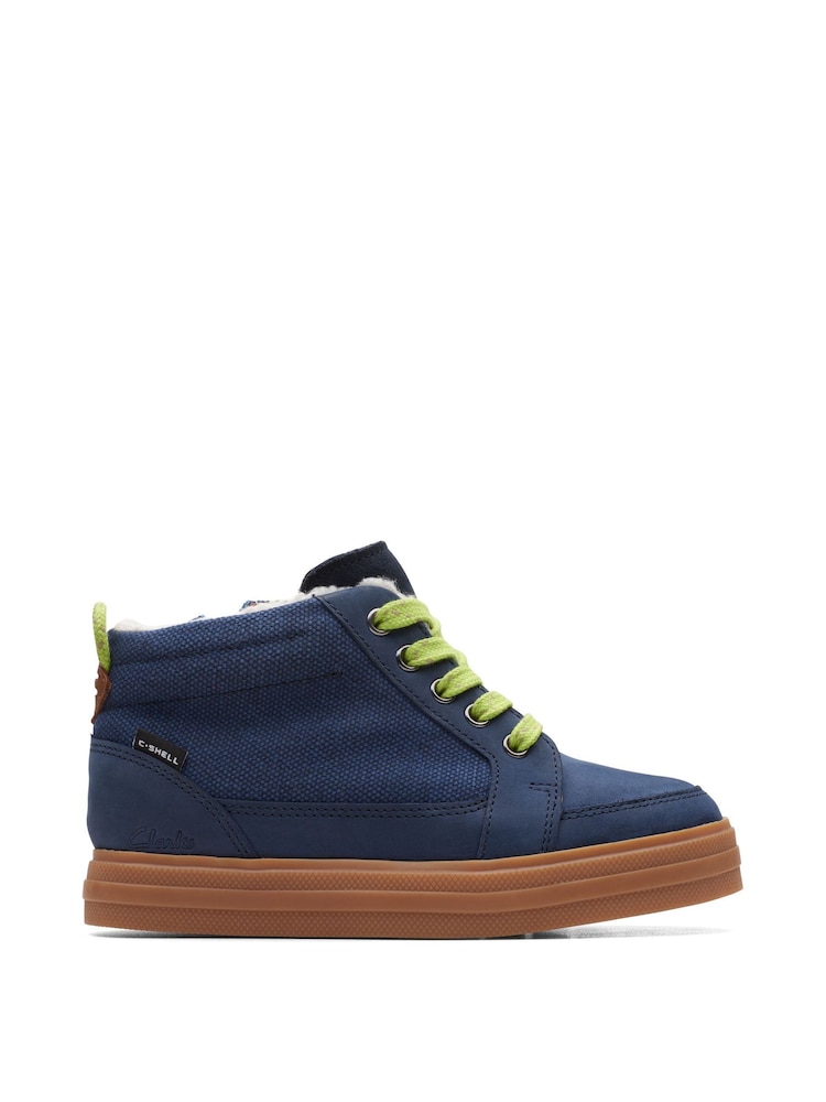Clarks Navy Blue G Fit Leather Rain Boots - Image 1 of 7