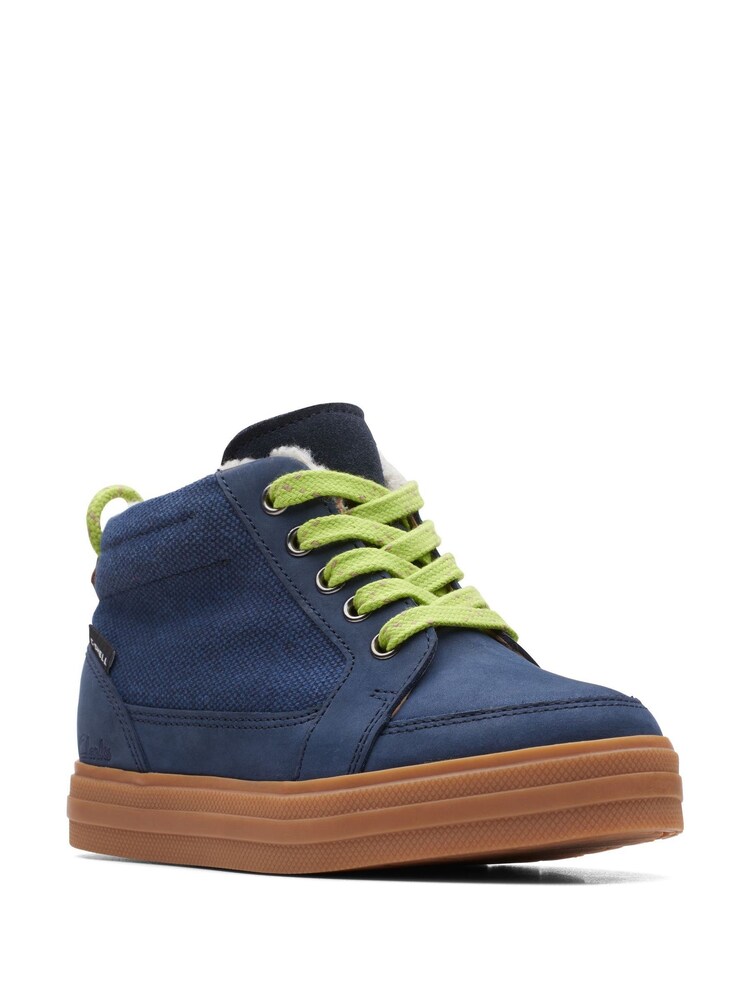 Clarks Navy Blue G Fit Leather Rain Boots - Image 3 of 7