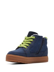 Clarks Navy Blue G Fit Leather Rain Boots - Image 4 of 7