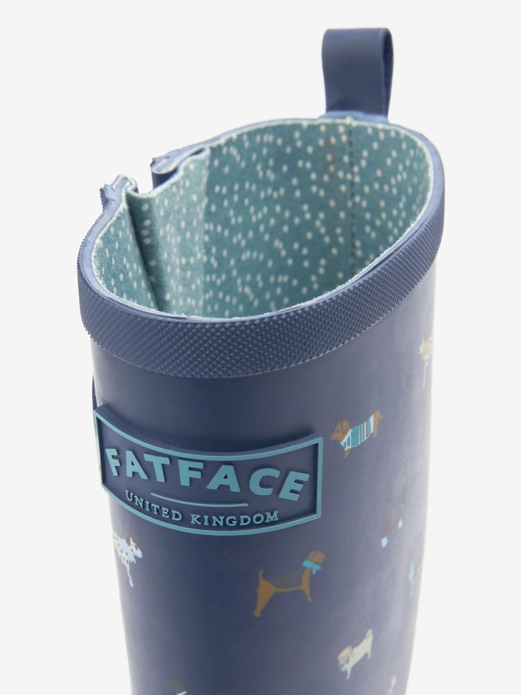 FatFace Navy Blue Printed Womens Tall Wellies - Image 4 of 4