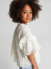 Reiss Ivory Mimi Junior Lace Blouse - Image 1 of 5