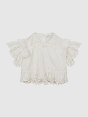Reiss Ivory Mimi Junior Lace Blouse - Image 2 of 5