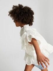 Reiss Ivory Mimi Junior Lace Blouse - Image 4 of 5