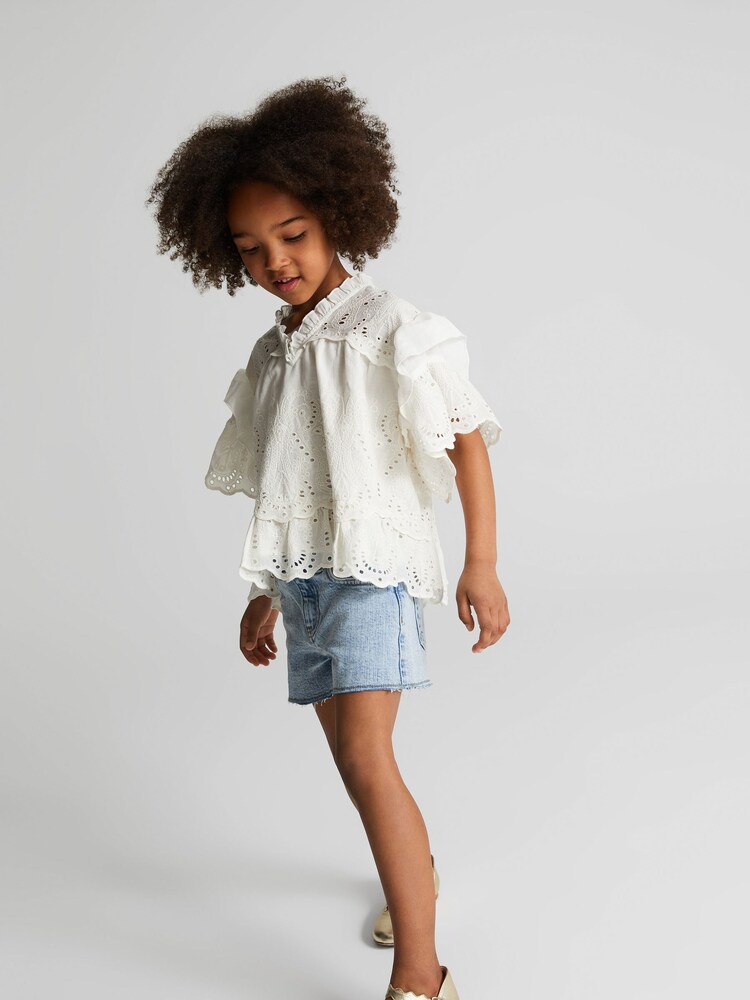 Reiss Ivory Mimi Junior Lace Blouse - Image 5 of 5