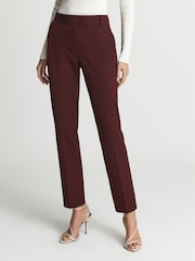 Reiss Maroon Joanne Slim Fit Tailored Trousers - Image 3 of 5