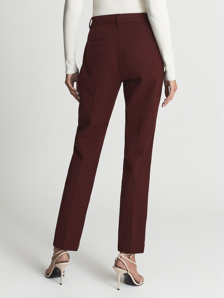 Reiss Maroon Joanne Slim Fit Tailored Trousers - Image 5 of 5