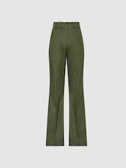 Reiss Bright Green Loren Flared Trousers - Image 2 of 6