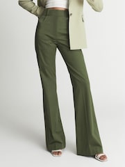 Reiss Bright Green Loren Flared Trousers - Image 3 of 6