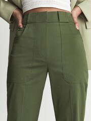 Reiss Bright Green Loren Flared Trousers - Image 4 of 6