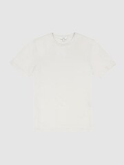 Reiss Winter White Brady Jersey Crew Neck T-Shirt - Image 2 of 6